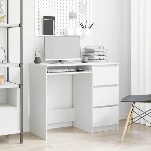 vidaXL Radni stol bijeli 90 x 45 x 76 cm konstruirano drvo