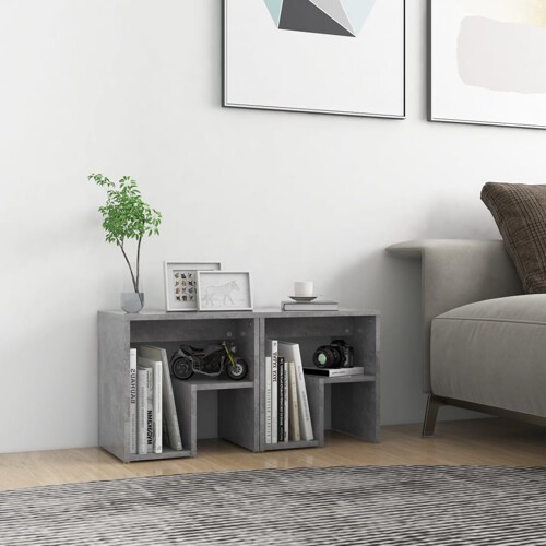 vidaXL Noćni ormarići 2 kom boja betona 40x30x40 cm konstruirano drvo
