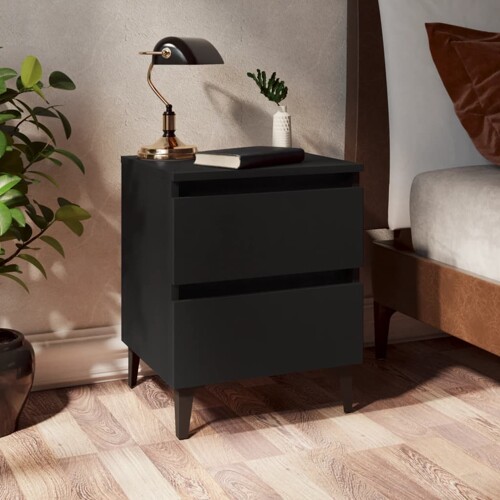 vidaXL Noćni ormarići 2 kom crni 40 x 35 x 50 cm od konstruiranog drva