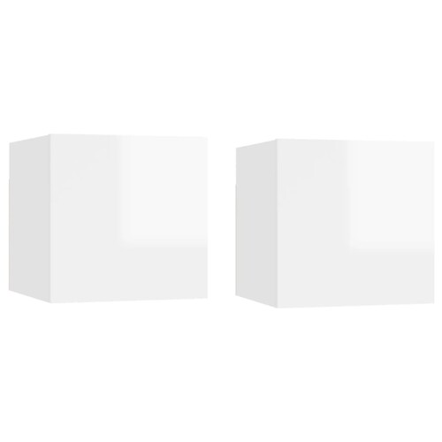 vidaXL Noćni ormarić 2kom sjajni bijeli 30,5x30x30cm konstruirano drvo