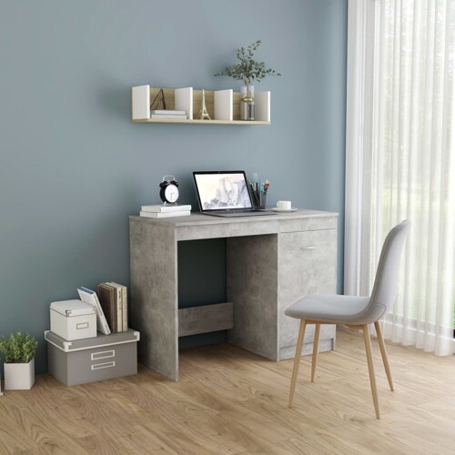 vidaXL Radni stol siva boja betona 100 x 50 x 76 cm konstruirano drvo