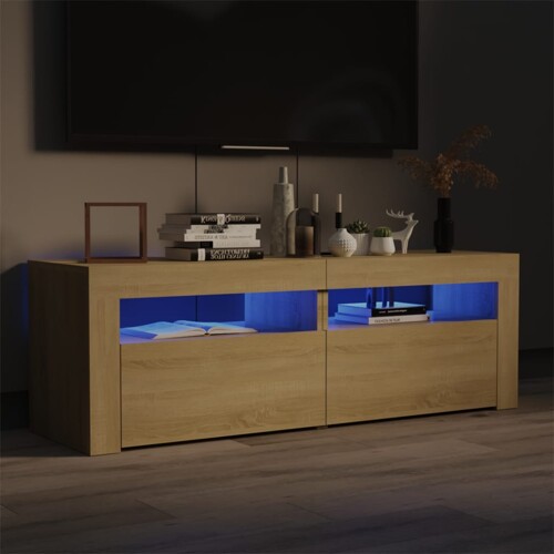 vidaXL TV ormarić s LED svjetlima boja hrasta sonome 120 x 35 x 40 cm