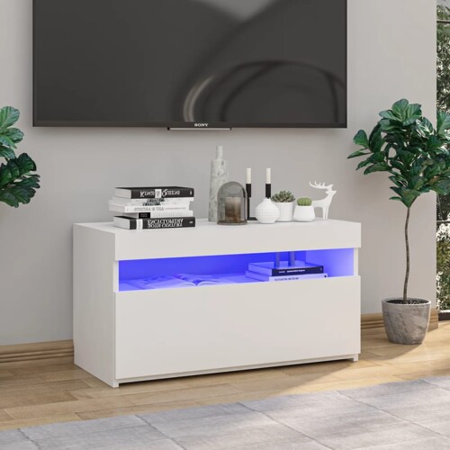 vidaXL TV ormarić s LED svjetlima bijeli 75 x 35 x 40 cm