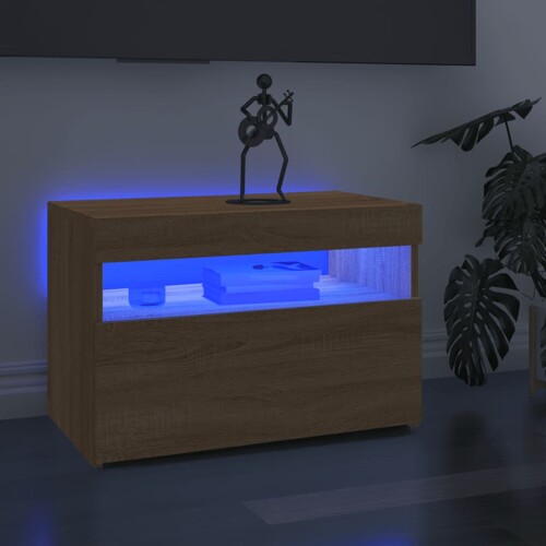 vidaXL TV ormarić s LED svjetlima boja hrasta sonome 60x35x40 cm