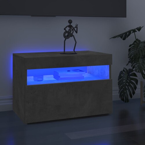 vidaXL TV ormarić s LED svjetlima siva boja betona 60x35x40 cm