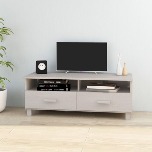 vidaXL TV ormarić HAMAR bijeli 106 x 40 x 40 cm od masivne borovine