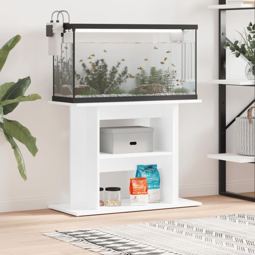 vidaXL Stalak za akvarij sjajni bijeli 80x35x60 cm konstruirano drvo