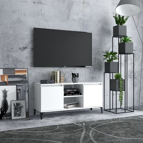 vidaXL TV ormarić s metalnim nogama bijeli 103,5 x 35 x 50 cm