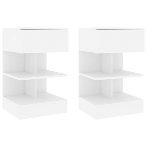 vidaXL Noćni ormarići 2 kom bijeli 40 x 35 x 65 cm konstruirano drvo