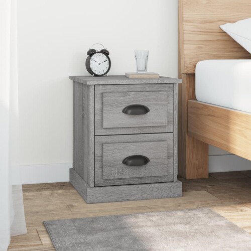 vidaXL Noćni ormarići 2 kom sivog sonome 39x39x47,5 konstruirano drvo