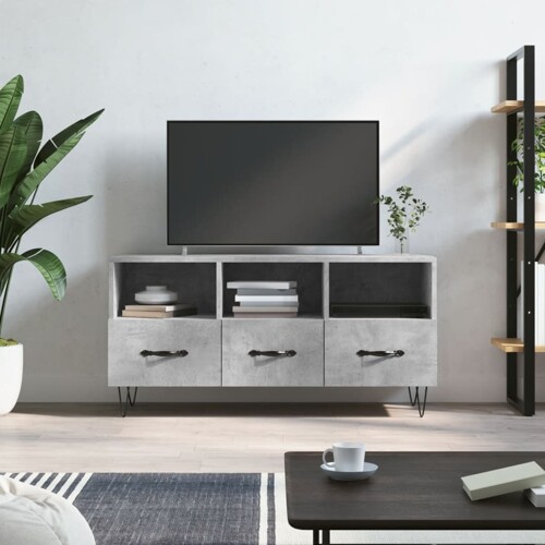 vidaXL TV ormarić boja betona 102 x 36 x 50 cm od konstruiranog drva