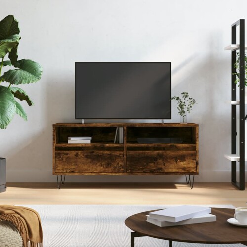 vidaXL TV ormarić boja dimljenog hrasta 100x34,5x44,5konstruirano drvo