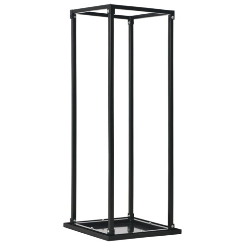 vidaXL Stalak za drva za ogrjev s bazom crni 37 x 37 x 113 cm čelični