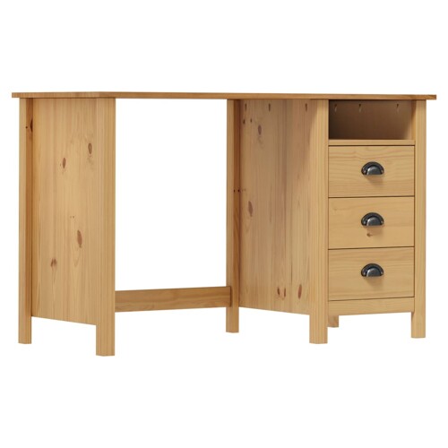 vidaXL Radni stol Hill s 3 ladice 120 x 50 x 74 cm od masivne borovine