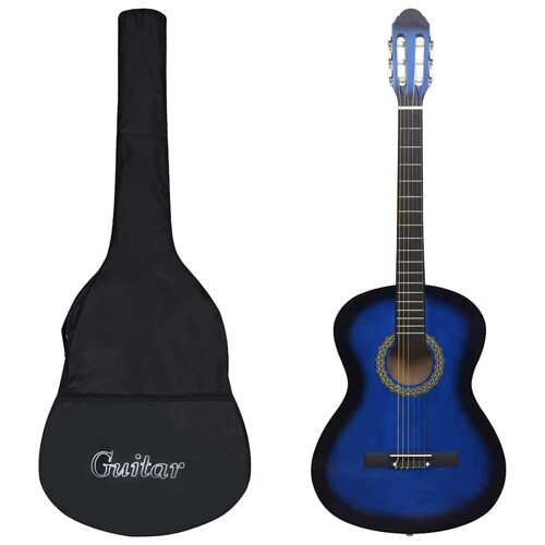 vidaXL 12-dijelni set klasične gitare za početnike plavi 4/4 39\\"