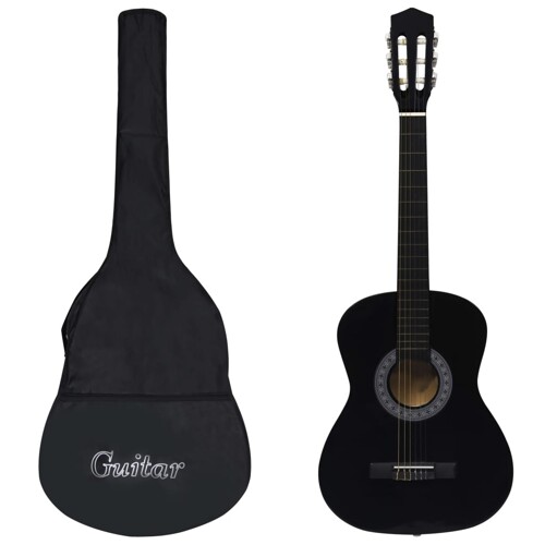 vidaXL Klasična gitara za početnike s torbom crna 3/4 36 \\"