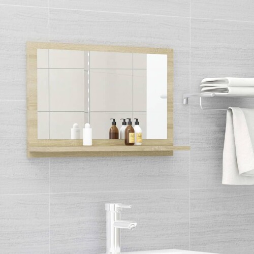 vidaXL Kupaonsko ogledalo boja hrasta 60x10,5x37 cm konstruirano drvo