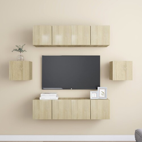 vidaXL 6-dijelni set TV ormarića boja hrasta sonome konstruirano drvo