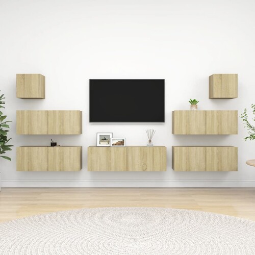 vidaXL 7-dijelni set TV ormarića boja hrasta sonome konstruirano drvo