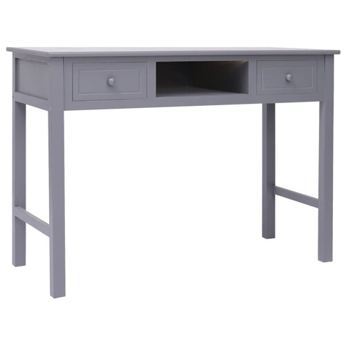 vidaXL Radni stol sivi 108 x 45 x 76 cm od masivnog drva paulovnije