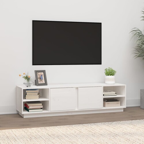 vidaXL TV ormarić bijeli 156 x 40 x 40 cm od masivne borovine