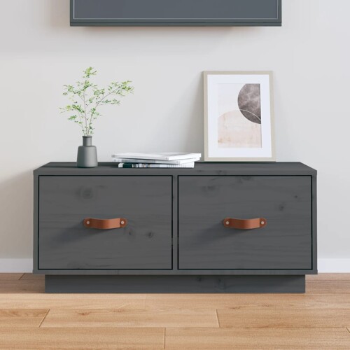 vidaXL TV ormarić sivi 80 x 34 x 35 cm od masivne borovine