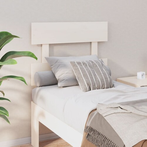 vidaXL Uzglavlje za krevet bijelo 93,5 x 3 x 81 cm od masivne borovine