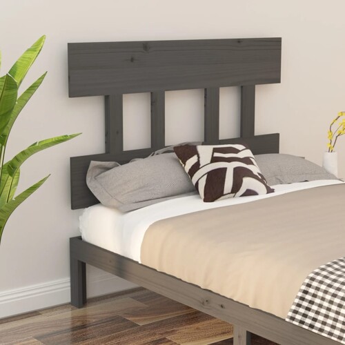 vidaXL Uzglavlje za krevet sivo 93,5 x 3 x 81 cm od masivne borovine