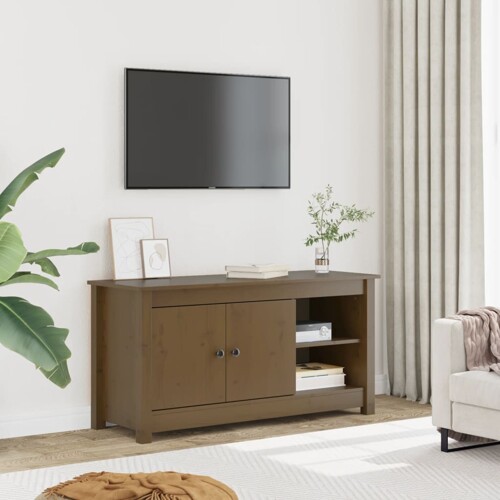 vidaXL TV ormarić boja meda 103 x 36,5 x 52 cm od masivne borovine