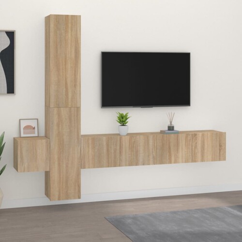 vidaXL 5-dijelni set TV ormarića boja hrasta sonome konstruirano drvo