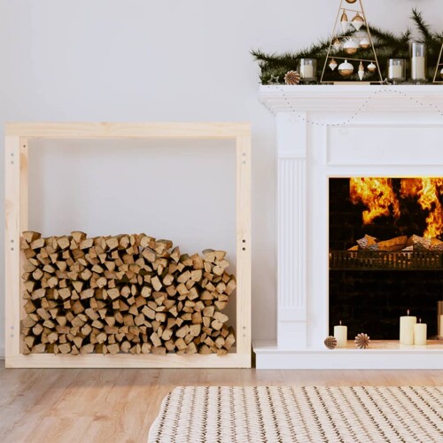 vidaXL Stalak za drva za ogrjev 100x25x100 cm od masivne borovine