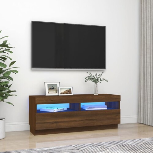 vidaXL TV ormarić s LED svjetlima boja smeđeg hrasta 100 x 35 x 40 cm