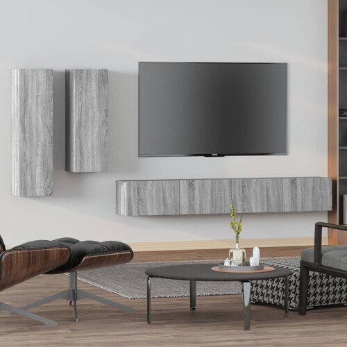 vidaXL 4-dijelni set TV ormarića sivog sonome konstruirano drvo
