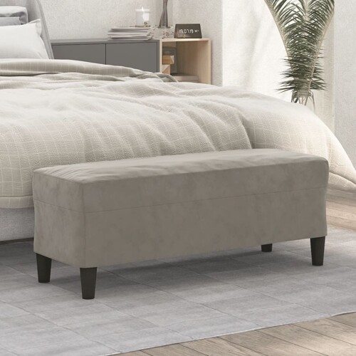 vidaXL Klupa svjetlosiva 100 x 35 x 41 cm baršunasti