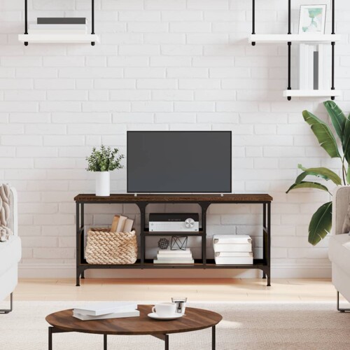 vidaXL TV ormarić boja smeđeg hrasta 100x35x45 cm od drva i željeza