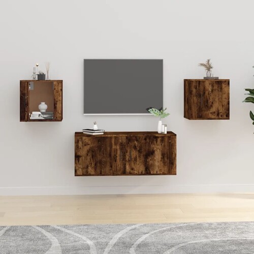 vidaXL Zidni TV ormarići 2 kom boja dimljenog hrasta 40x34,5x40 cm