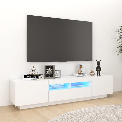 vidaXL TV ormarić s LED svjetlima bijeli 180 x 35 x 40 cm