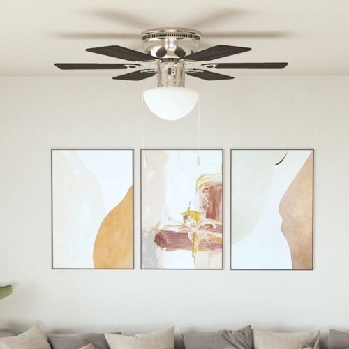 vidaXL Ukrasni stropni ventilator sa svjetlom 82 cm tamnosmeđi