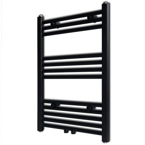 vidaXL Crni kupaonski radijator za centralno grijanje ravni 500 x 764 mm