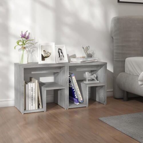 vidaXL Noćni ormarići 2 kom sivi hrast 40x30x40 cm konstruirano drvo