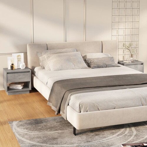 vidaXL Noćni ormarići 2 kom boja betona 45x34x44 cm konstruirano drvo