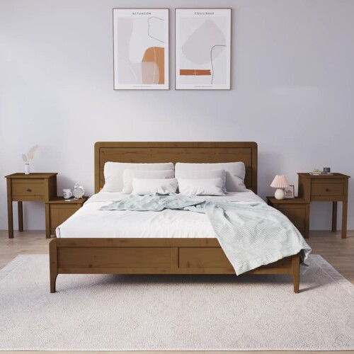 vidaXL Noćni ormarići 2 kom boja meda 79,5x38x65,5 cm masivna borovina