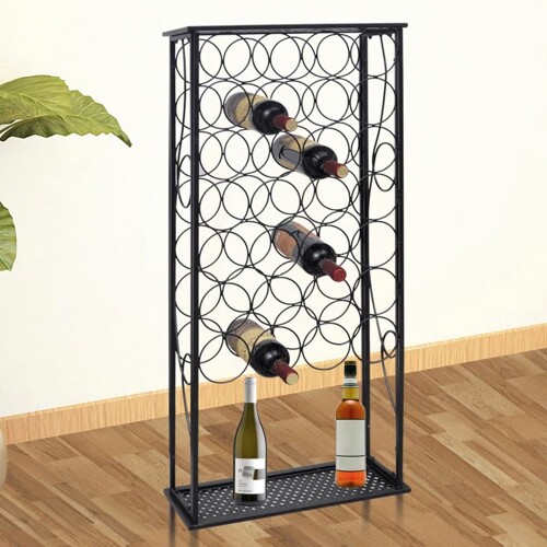 vidaXL Stalak za Vino za 28 Boca Metalni