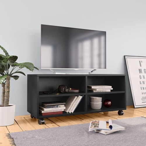 vidaXL TV ormarić s kotačima crni 90 x 35 x 35 cm konstruirano drvo