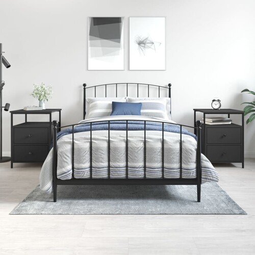 vidaXL Noćni ormarići 2 kom crni 44 x 45 x 60 cm od konstruiranog drva