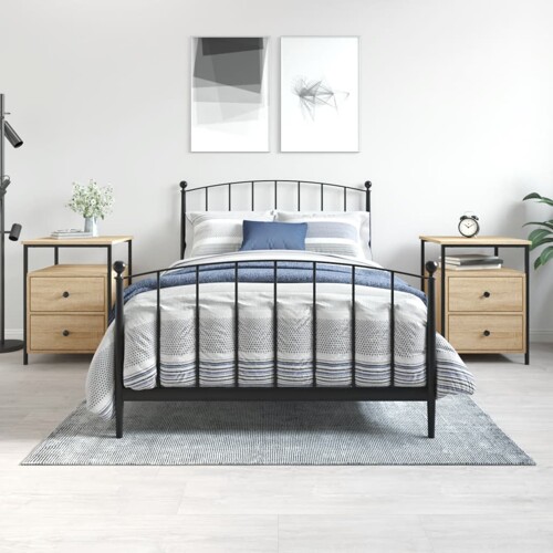 vidaXL Noćni ormarići 2 kom boja hrasta 44x45x60 cm konstruirano drvo