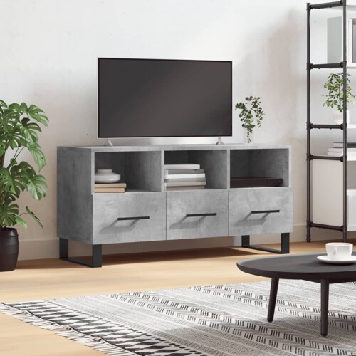vidaXL TV ormarić boja betona 102 x 36 x 50 cm od konstruiranog drva