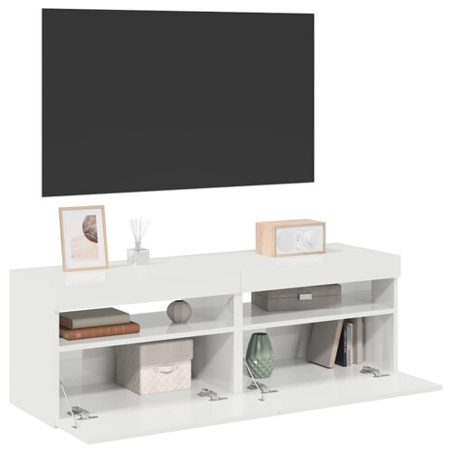 vidaXL TV ormarići LED 2 kom visoki sjaj bijeli 60 x 35 x 40 cm