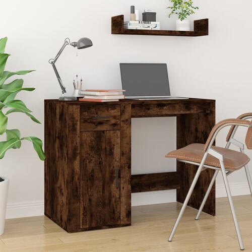 vidaXL Radni stol boja dimljenog hrasta 100x49x75 cm konstruirano drvo