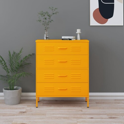 vidaXL Ladičar boja senfa 80 x 35 x 101,5 cm čelični